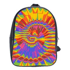 Colorful Spiral Abstract Swirl Twirl Art Pattern School Bag (large) by Jancukart