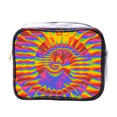 Colorful Spiral Abstract Swirl Twirl Art Pattern Mini Toiletries Bag (one Side) by Jancukart