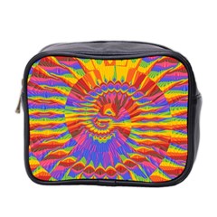 Colorful Spiral Abstract Swirl Twirl Art Pattern Mini Toiletries Bag (two Sides) by Jancukart