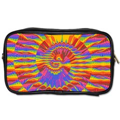 Colorful Spiral Abstract Swirl Twirl Art Pattern Toiletries Bag (one Side) by Jancukart