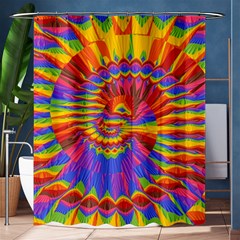 Colorful Spiral Abstract Swirl Twirl Art Pattern Shower Curtain 60  X 72  (medium) 