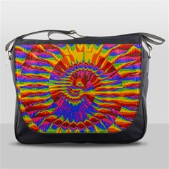 Colorful Spiral Abstract Swirl Twirl Art Pattern Messenger Bag by Jancukart