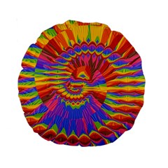 Colorful Spiral Abstract Swirl Twirl Art Pattern Standard 15  Premium Round Cushions