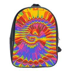 Colorful Spiral Abstract Swirl Twirl Art Pattern School Bag (xl)