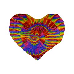 Colorful Spiral Abstract Swirl Twirl Art Pattern Standard 16  Premium Heart Shape Cushions