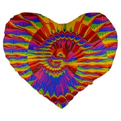 Colorful Spiral Abstract Swirl Twirl Art Pattern Large 19  Premium Heart Shape Cushions