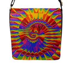 Colorful Spiral Abstract Swirl Twirl Art Pattern Flap Closure Messenger Bag (l)