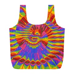 Colorful Spiral Abstract Swirl Twirl Art Pattern Full Print Recycle Bag (l) by Jancukart