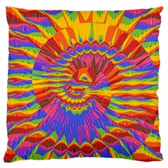 Colorful Spiral Abstract Swirl Twirl Art Pattern Large Premium Plush Fleece Cushion Case (two Sides) by Jancukart