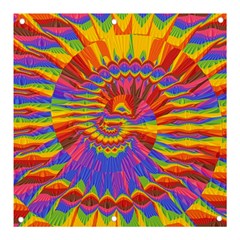 Colorful Spiral Abstract Swirl Twirl Art Pattern Banner And Sign 3  X 3  by Jancukart