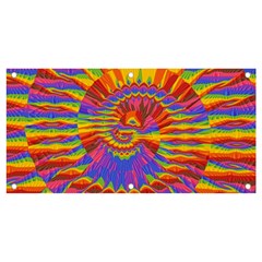 Colorful Spiral Abstract Swirl Twirl Art Pattern Banner And Sign 4  X 2 