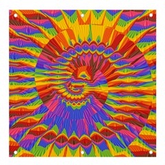 Colorful Spiral Abstract Swirl Twirl Art Pattern Banner And Sign 4  X 4  by Jancukart