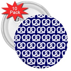 Navy Pretzel Illustrations Pattern 3  Buttons (10 Pack)  by GardenOfOphir