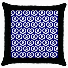 Navy Pretzel Illustrations Pattern Throw Pillow Case (black)