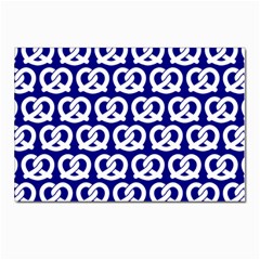 Navy Pretzel Illustrations Pattern Postcards 5  X 7  (pkg Of 10) by GardenOfOphir