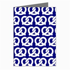 Navy Pretzel Illustrations Pattern Greeting Cards (pkg Of 8) by GardenOfOphir