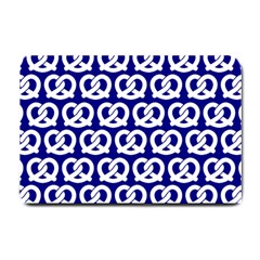 Navy Pretzel Illustrations Pattern Small Doormat by GardenOfOphir