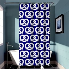 Navy Pretzel Illustrations Pattern Shower Curtain 36  X 72  (stall)  by GardenOfOphir