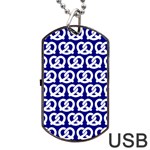 Navy Pretzel Illustrations Pattern Dog Tag USB Flash (Two Sides) Front