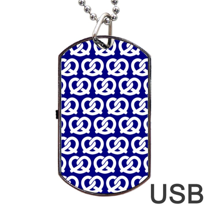 Navy Pretzel Illustrations Pattern Dog Tag USB Flash (Two Sides)