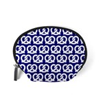 Navy Pretzel Illustrations Pattern Accessory Pouch (Small) Back