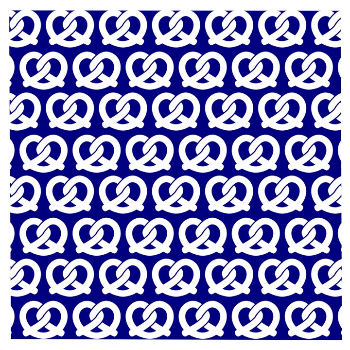 Navy Pretzel Illustrations Pattern Wooden Puzzle Square