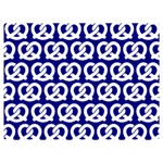 Navy Pretzel Illustrations Pattern One Side Premium Plush Fleece Blanket (Extra Small) 40 x30  Blanket Front