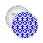 Blue Pretzel Illustrations Pattern 2.25  Buttons Front