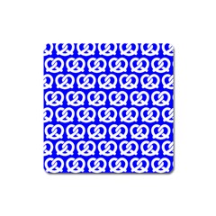 Blue Pretzel Illustrations Pattern Square Magnet by GardenOfOphir