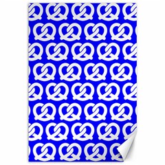 Blue Pretzel Illustrations Pattern Canvas 12  X 18  by GardenOfOphir