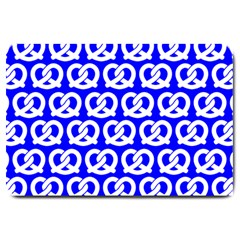 Blue Pretzel Illustrations Pattern Large Doormat by GardenOfOphir