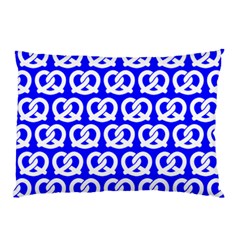 Blue Pretzel Illustrations Pattern Pillow Case by GardenOfOphir