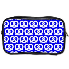 Blue Pretzel Illustrations Pattern Toiletries Bag (one Side) by GardenOfOphir