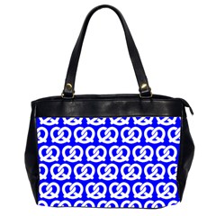 Blue Pretzel Illustrations Pattern Oversize Office Handbag (2 Sides) by GardenOfOphir