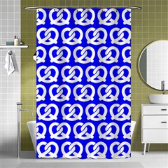 Blue Pretzel Illustrations Pattern Shower Curtain 48  X 72  (small)  by GardenOfOphir