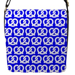 Blue Pretzel Illustrations Pattern Flap Closure Messenger Bag (s) by GardenOfOphir