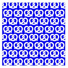 Blue Pretzel Illustrations Pattern Square Satin Scarf (36  X 36 ) by GardenOfOphir