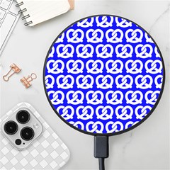 Blue Pretzel Illustrations Pattern Wireless Fast Charger(black) by GardenOfOphir