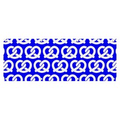 Blue Pretzel Illustrations Pattern Banner And Sign 8  X 3  by GardenOfOphir