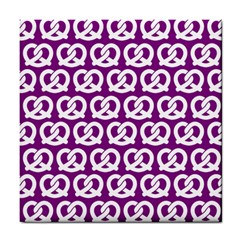 Purple Pretzel Illustrations Pattern Tile Coaster by GardenOfOphir