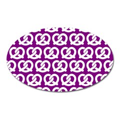 Purple Pretzel Illustrations Pattern Oval Magnet by GardenOfOphir