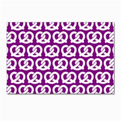 Purple Pretzel Illustrations Pattern Postcard 4 x 6  (pkg Of 10) by GardenOfOphir