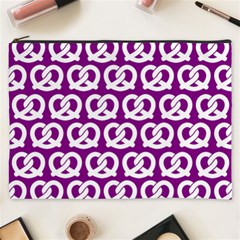 Purple Pretzel Illustrations Pattern Cosmetic Bag (xxxl) by GardenOfOphir