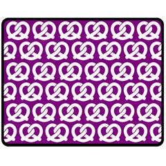 Purple Pretzel Illustrations Pattern Fleece Blanket (medium) by GardenOfOphir