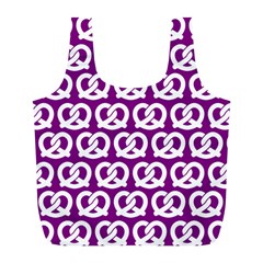 Purple Pretzel Illustrations Pattern Full Print Recycle Bag (l) by GardenOfOphir