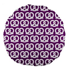 Purple Pretzel Illustrations Pattern Large 18  Premium Flano Round Cushions by GardenOfOphir