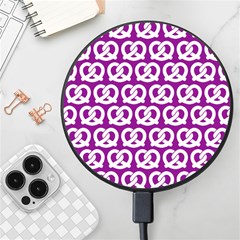 Purple Pretzel Illustrations Pattern Wireless Fast Charger(black) by GardenOfOphir