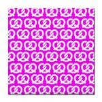 Pink Pretzel Illustrations Pattern Tile Coaster Front