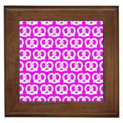 Pink Pretzel Illustrations Pattern Framed Tile by GardenOfOphir