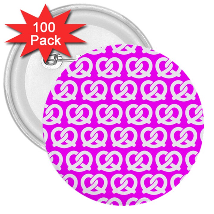 Pink Pretzel Illustrations Pattern 3  Buttons (100 pack) 